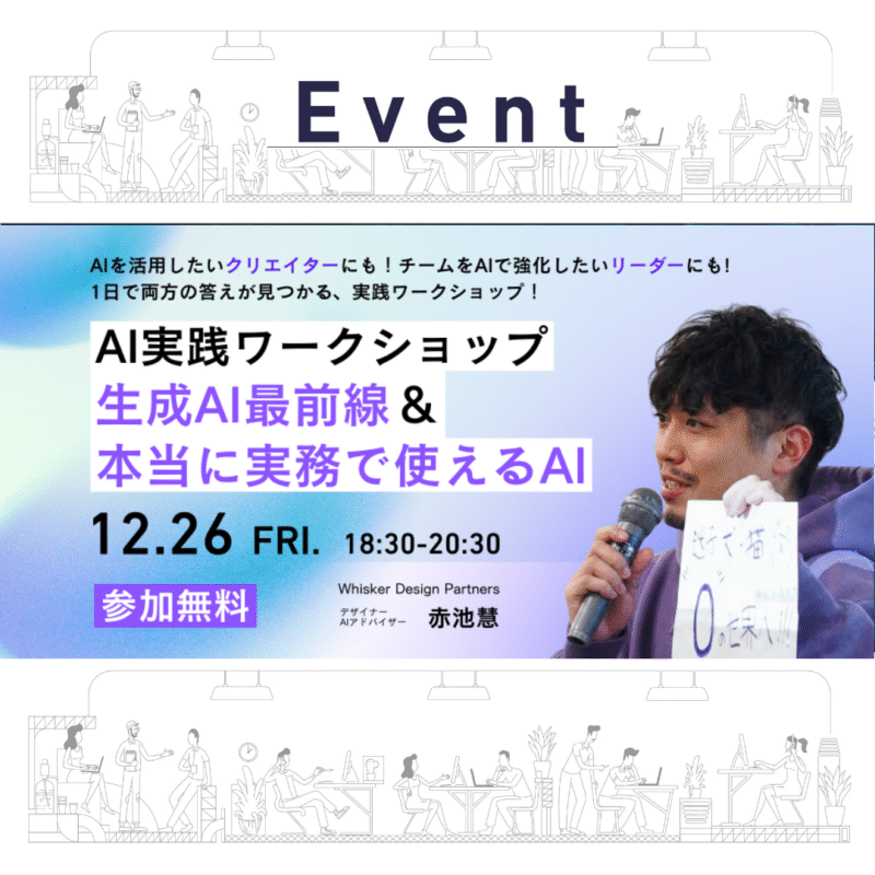 【12/26 夜】AI実践ワークショップ　生成AI最前線＆本当に実務で使えるAI